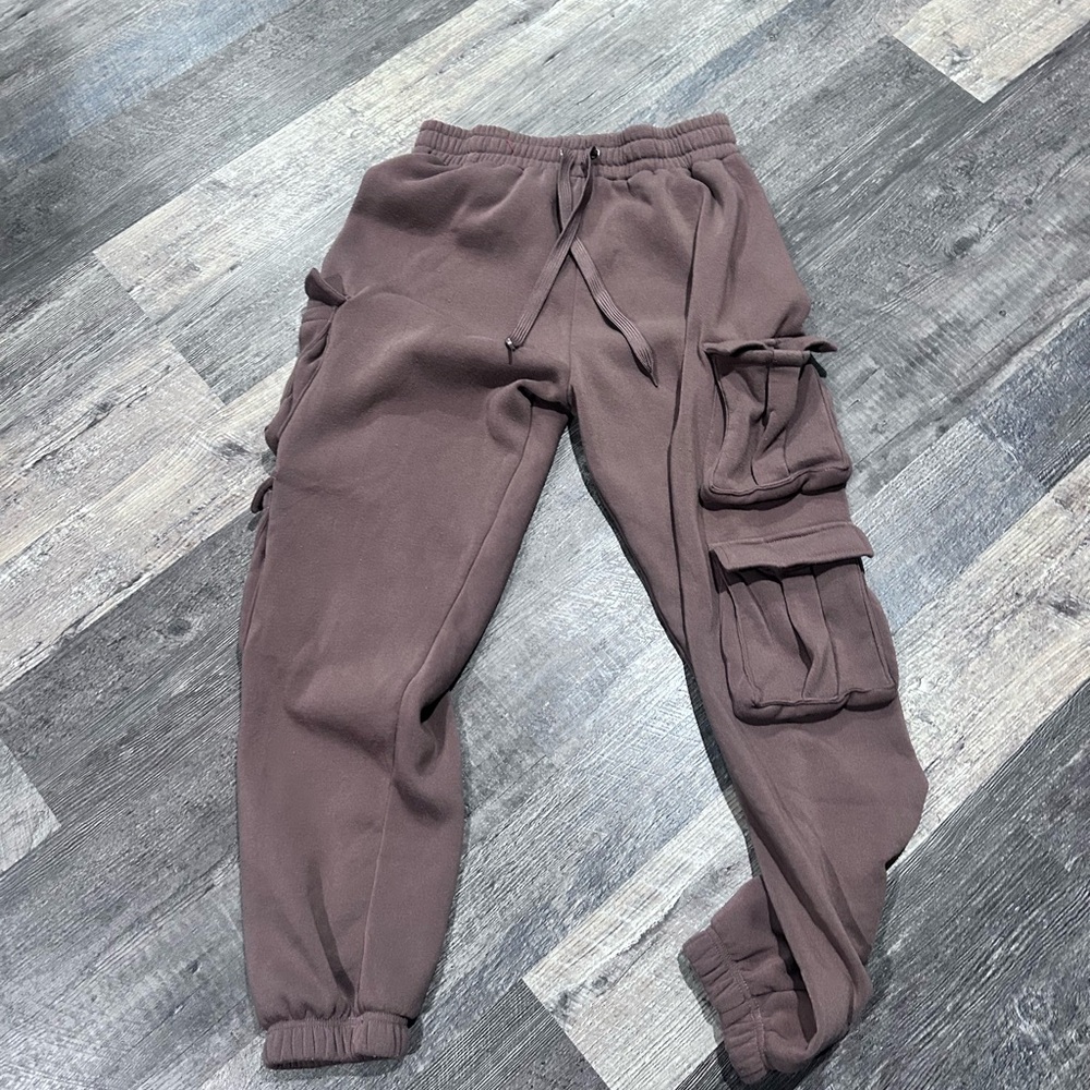 Women's Casual Cargo Jogger Pants - Brown